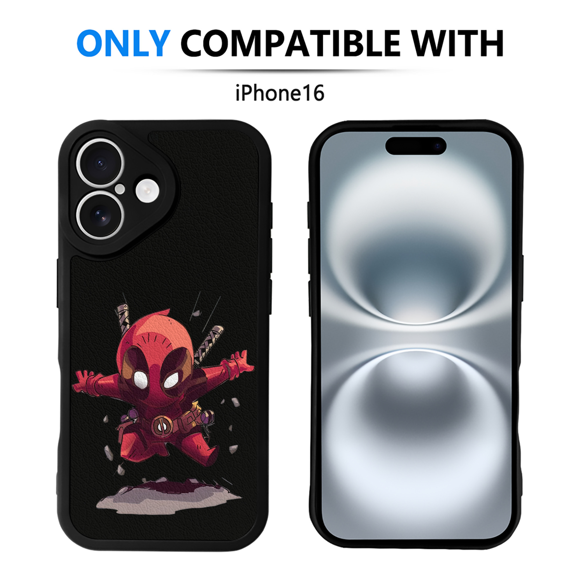 （画像用） Deadpool デッドプール 【iPhone 16シリーズ対応】シリコンスマホケース（レザー調） 材質：シリコン